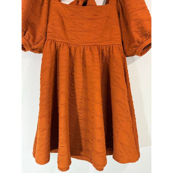 Free People Violet Sunset Orange Mini Babydoll Dress Sz S Boho - Picture 6 of 13